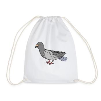 pigeon - Drawstring Bag - white - Front