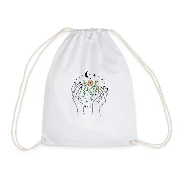 Notre terre, la nature, les fleurs, la lune et les étoiles - Sac de sport léger - blanc - Devant