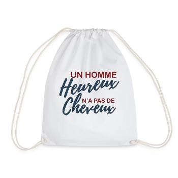 homme chauve heureux - Sac de sport léger - blanc - Devant
