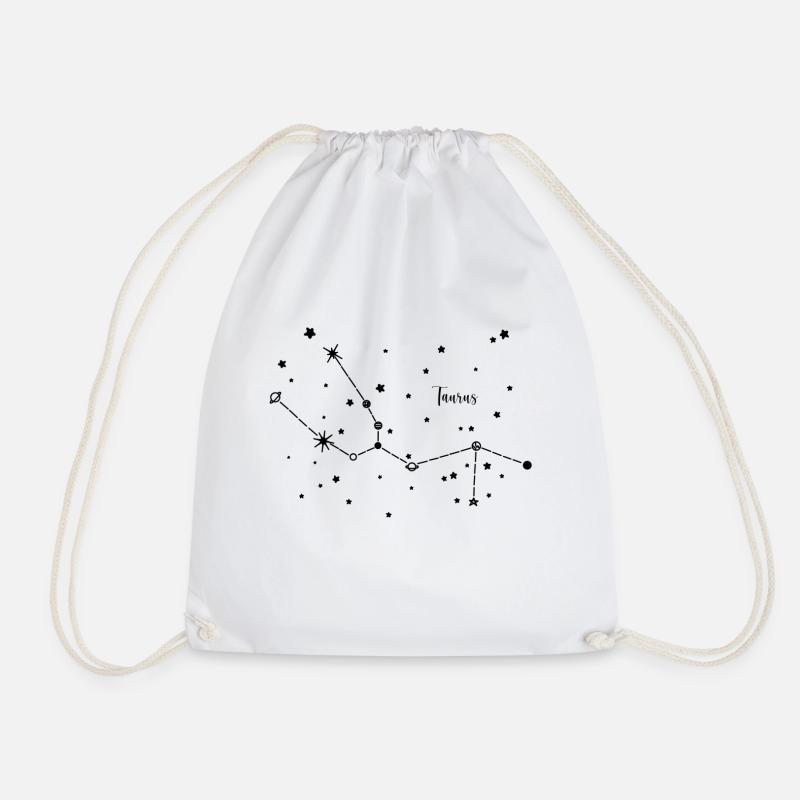 Taurus / Taurus zodiac sign, sky, space - Drawstring Bag - white