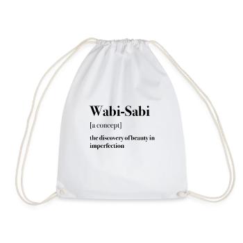 Wabi-Sabi, imperfekt, text, Spruch, Konzept - Turnbeutel - Weiß - Vorne