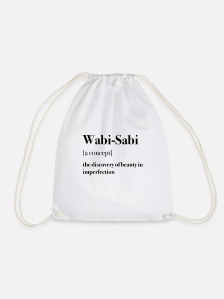 Wabi-Sabi, imperfekt, text, Spruch, Konzept - Turnbeutel - Weiß