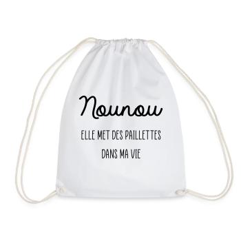 nounou elle met des paillettes dans ma vie - Sac de sport léger - blanc - Devant