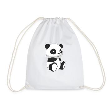 Smiling panda - Drawstring Bag - white - Front