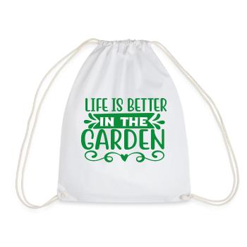 La vie est meilleure dans le jardin - Sac de sport léger - blanc - Devant