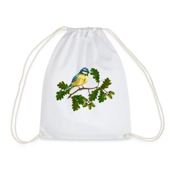 Sikorka bird - Drawstring Bag - white - Front