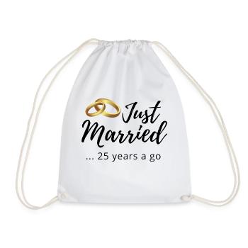 25th Wedding Anniversary - Drawstring Bag - white - Front