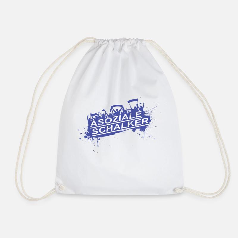 Asoziale Schalker Fan Design - Turnbeutel - Weiß