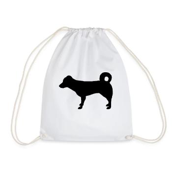 Hund Silhouette - Turnbeutel - Weiß - Vorne