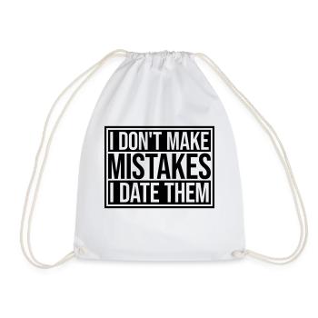 Date Mistakes Zitat Logo - Turnbeutel - Weiß - Vorne