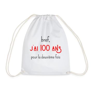 bref j'ai 100 ans pour la deuxième fois - Sac de sport léger - blanc - Devant