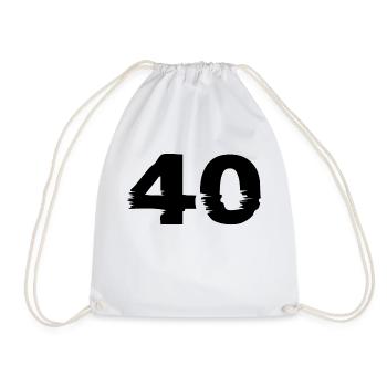 40 Zahl - Turnbeutel - Weiß - Vorne