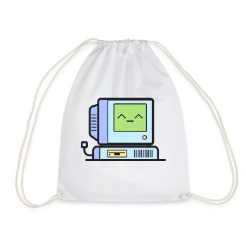 Happy Retro Computer - Drawstring Bag - white - Front