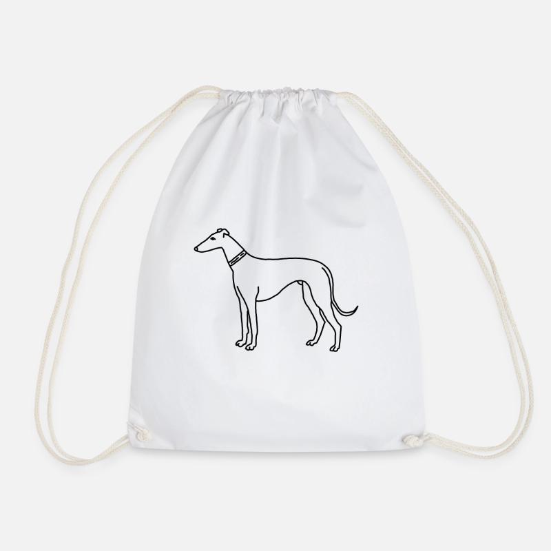 Für Hundefreunde: Windhund - Turnbeutel - Weiß