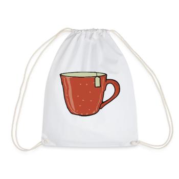 Tea Cup Tea Drinker Gift Idea - Drawstring Bag - white - Front