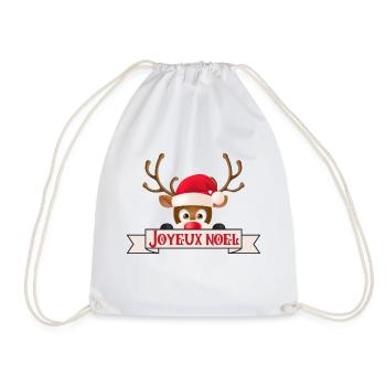Joyeux noël Cerf comique - Sac de sport léger - blanc - Devant