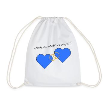 Heiratsantrag blau blau - Turnbeutel - Weiß - Vorne