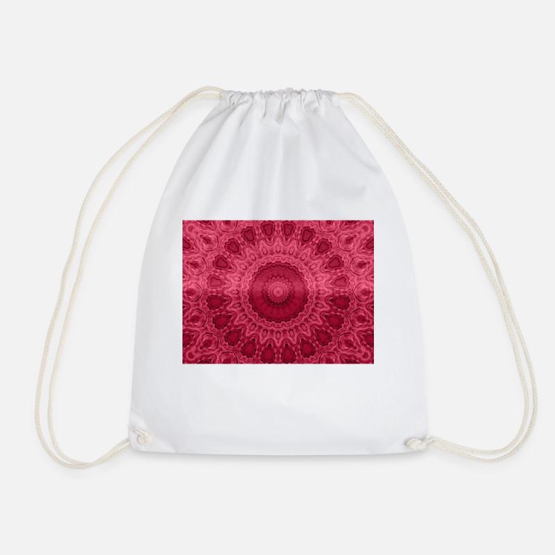 Mandala - Viva Magenta - Drawstring Bag - white
