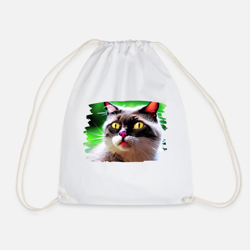 Cracy cat 4 - Drawstring Bag - white