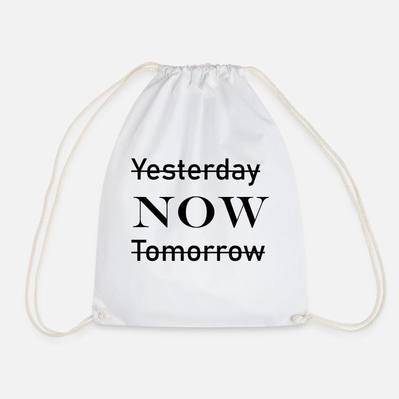 Now Heute Jetzt Geschenk Geschenkidee Hier Today - Turnbeutel - Weiß