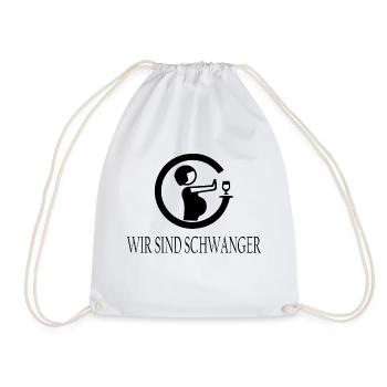 Schwangerschaft Babyparty Babyshower Boy Girl - Turnbeutel - Weiß - Vorne