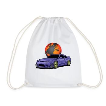 JDM DRIFT CAR - Drawstring Bag - white - Front
