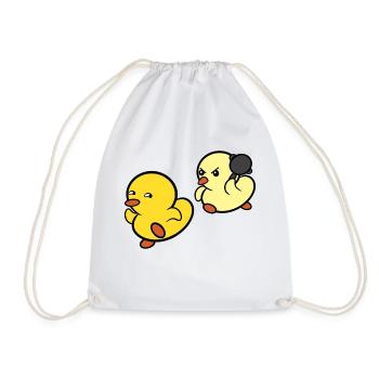 Naughty Duck Chase - Drawstring Bag - white - Front