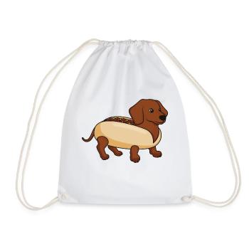 Hot-dog pour chien teckel - Sac de sport léger - blanc - Devant