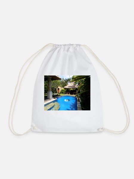 Private Pool Villa auf Bali - Turnbeutel - Weiß