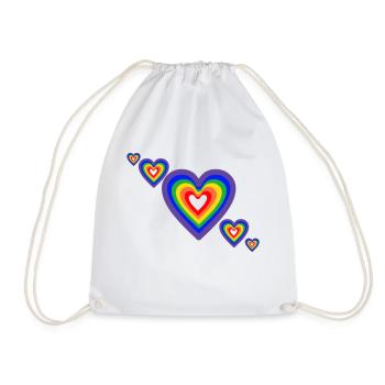 LGBTQ+ HEARTS - Turnbeutel - Weiß - Vorne