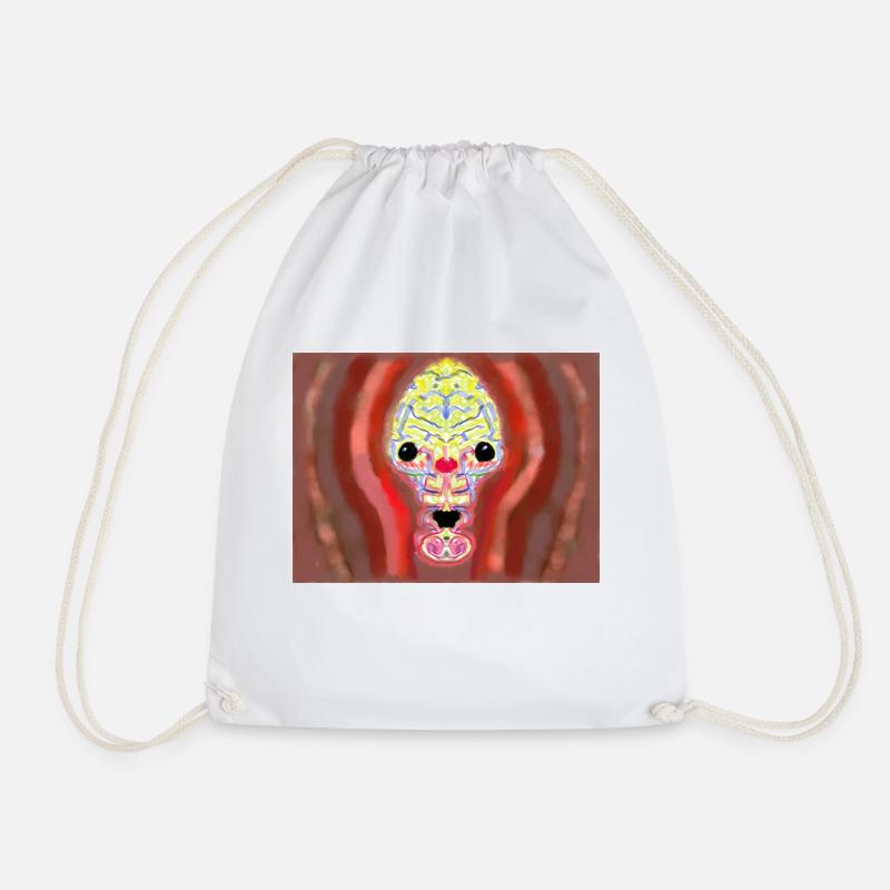 Crazy skull - Drawstring Bag - white