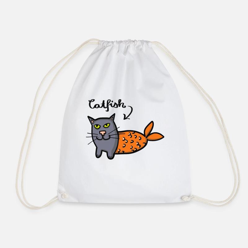 Catfish - Drawstring Bag - white