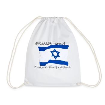 #DEFEND Israel - Freedom and Peace for all People - Drawstring Bag - white - Front