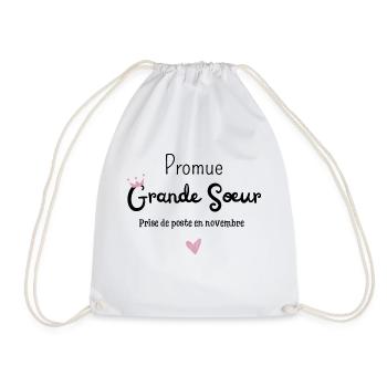 Promue grande soeur en novembre- annonce grossesse - Sac de sport léger - blanc - Devant
