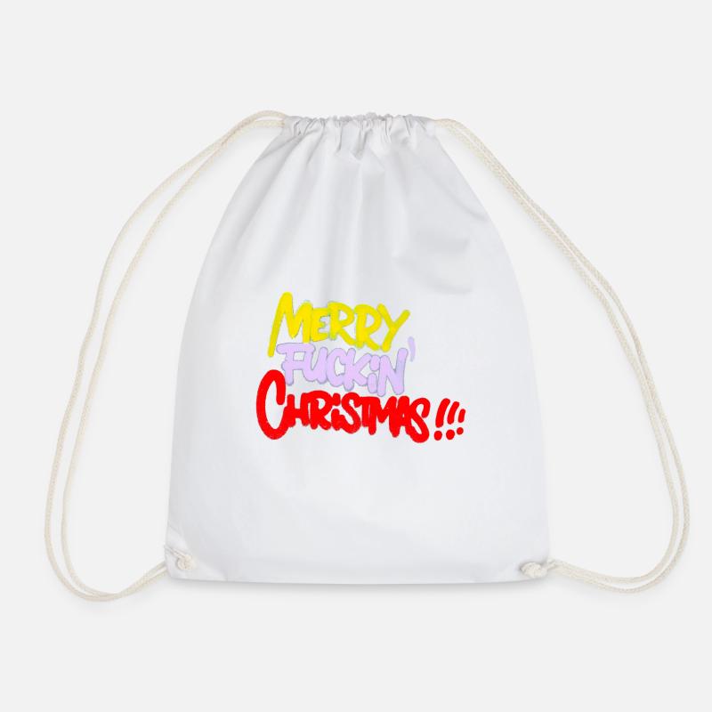 Merry Christmas - Drawstring Bag - white