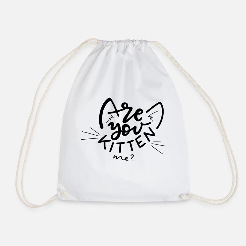 Feline - Drawstring Bag - white