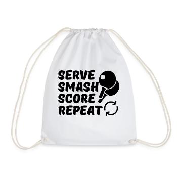 Table Tennis Player Table Tennis Table Tennis Racket - Drawstring Bag - white - Front