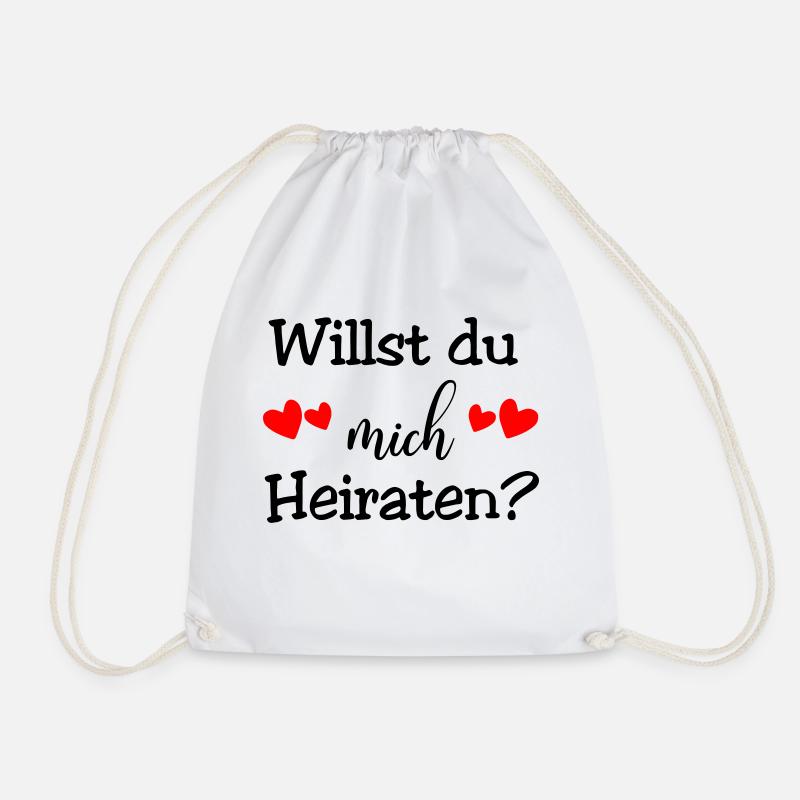 Willst du mich Heiraten - Turnbeutel - Weiß