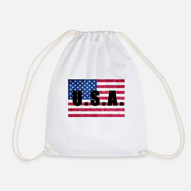 USA _ 02 - Drawstring Bag - white