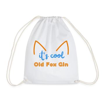 its cool OLD FOX Gin -Bunt - Drawstring Bag - white - Front