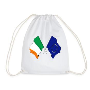 Flag of Ireland, Europe - Drawstring Bag - white - Front
