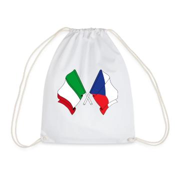 Flagge von Italien, Tschechische Republik - Turnbeutel - Weiß - Vorne