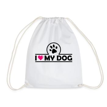 i love my dog - Turnbeutel - Weiß - Vorne