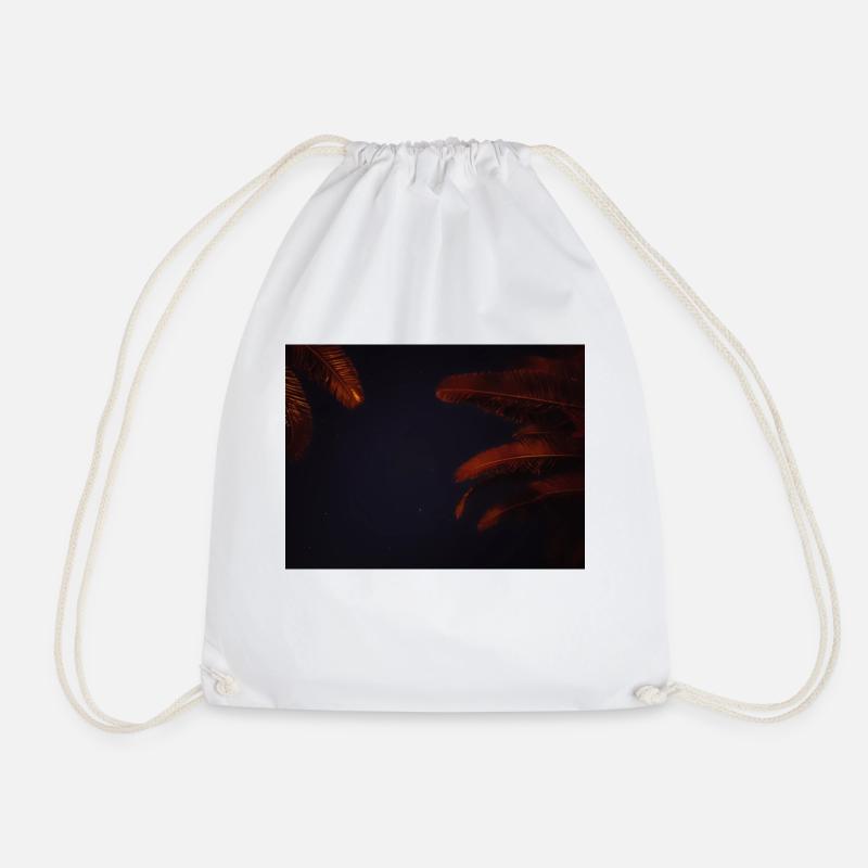 Palm leaves - Drawstring Bag - white
