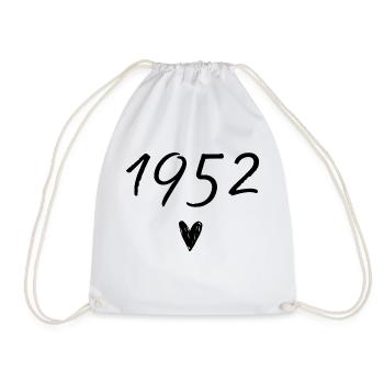 1952 Heart Birthday - Drawstring Bag - white - Front
