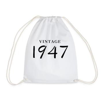 Jahrgang 1947 - Geschenkidee zum Geburtstag - Turnbeutel - Weiß - Vorne