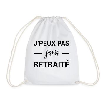 I Can't Humor T-Shirt I'm Retired - Drawstring Bag - white - Front