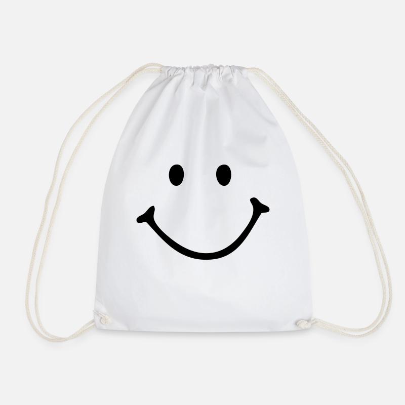 smiley - smile - Drawstring Bag - white