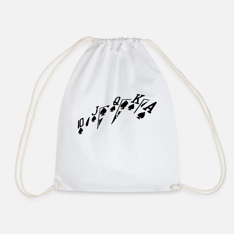 poker_02 - Drawstring Bag - white