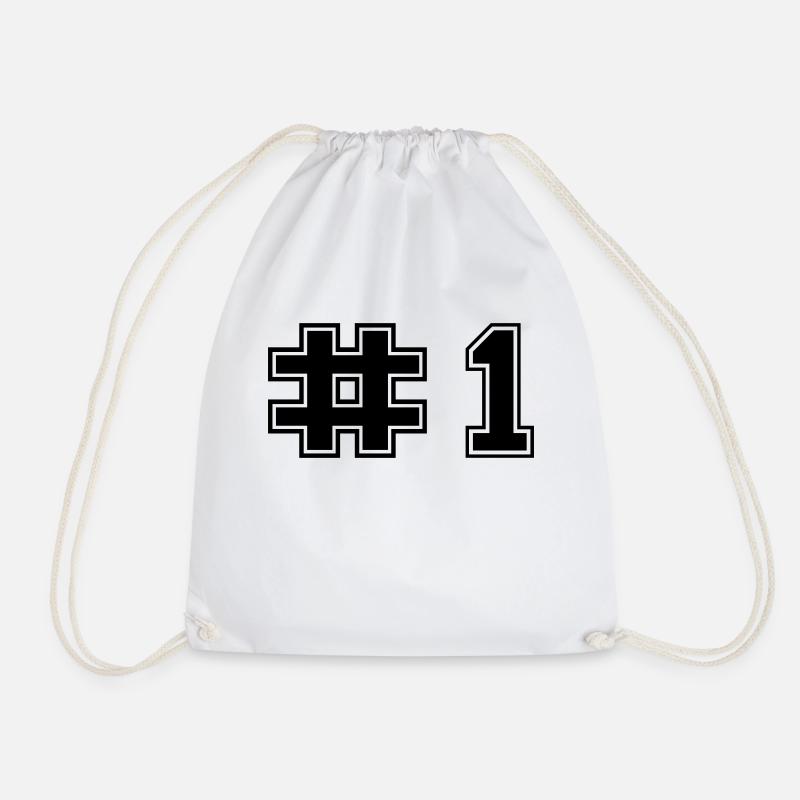 Number One Mum - Drawstring Bag - white